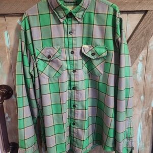 Dixxon Green and Gray Plaid Button-Down Shirt [The Auld Pub]